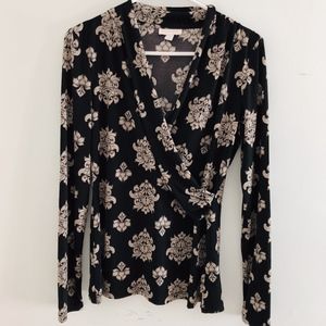 Grey and Black Paisley Blouse